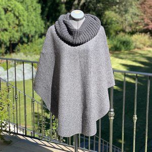 Shupaca Alpaca Cape Poncho Charcoal Gray Elegant One Size Excellent Condition